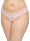 Hanky Panky Plus Size Signature Lace Original Rise Thong In Bliss Pink