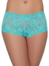Hanky Panky Leopard Cross-dyed Lace Boyshort In Beau Blue