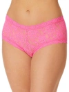 Hanky Panky X Lindsi Lane Signature Lace Boyshort In Fiesta Pink