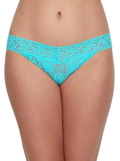 Hanky Panky Signature Lace V-kini In Bright Aqua