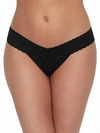 Hanky Panky Eco Organic Cotton Low Rise Thong In Black
