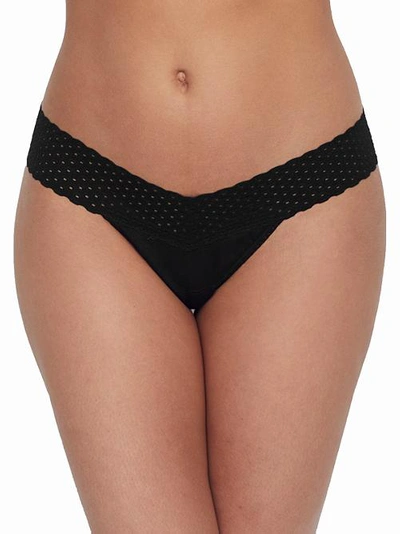 Hanky Panky Eco Organic Cotton Low Rise Thong In Black