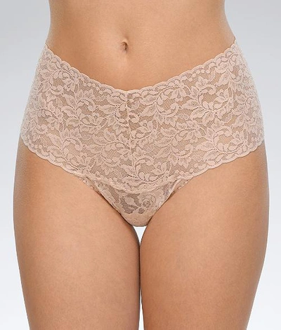 Hanky Panky Plus Size Signature Lace Retro Thong In Chai
