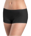 Hanro Seamless Cotton Boy-short Briefs In Black