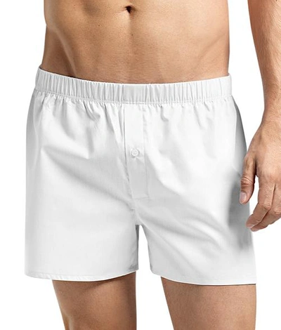 Hanro Sporty Mercerised Cotton Boxer Shorts In White