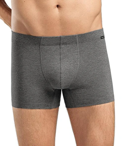 Hanro Cotton Essentials 2-pack Boxer Briefs In Coal Melange