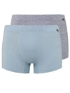 Hanro Cotton Essentials Covered Waistband Boxer Briefs, Pack Of 2 In Aqua,melange