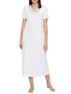 Hanro Moments Short-sleeve Long Nightgown In White