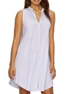 Hanro Cotton Deluxe Sleeveless Shirtwaist Nightgown In Blue Glow