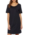 Hanro Cotton Deluxe Short-sleeve Big Sleepshirt In Black