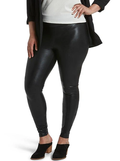 Hue Plus Size Body Gloss Leggings In Black