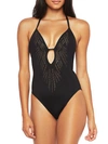 KENNETH COLE JUNGLE FEVER STUDDED PUSH-UP ONE-PIECE
