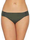 La Blanca Island Goddess Shirred Hipster Bikini Bottom In Olive