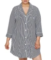 Lauren Ralph Lauren Plus Size Further Lane Woven His Shirt In Black Stripe