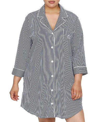 Ralph Lauren Plus Size Further Lane Woven His Shirt In Black Stripe