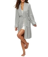Ralph Lauren Plus Size Hartford Lounge Shawl Collar Knit Robe In Heather Grey
