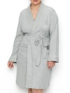 Ralph Lauren Plus Size Hartford Lounge Shawl Collar Knit Robe In Heather Grey