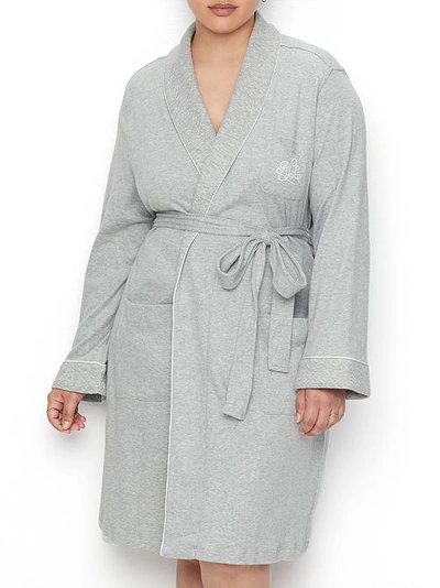 Ralph Lauren Plus Size Hartford Lounge Shawl Collar Knit Robe In White