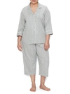 LAUREN RALPH LAUREN PLUS SIZE HERITAGE ESSENTIAL KNIT CAPRI PAJAMA SET