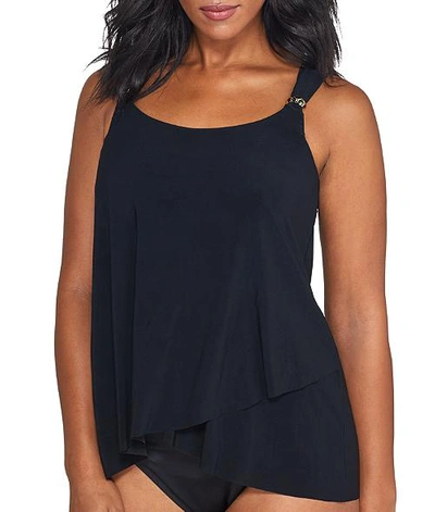 Miraclesuit Solid Razzle Dazzle Underwire Tankini Top In Black