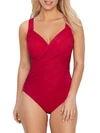 Miraclesuit Rock Solid Revele Twist-front Allover Slimming Underwire One-piece Swimsuit Women's Swimsuit In Grenadine