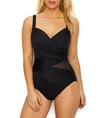 Miraclesuit Net Work Madero Underwire One Piece Swimsuit In Black