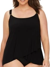 Miraclesuit Plus Size Solid Razzle Dazzle Underwire Tankini Top In Black