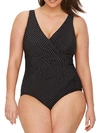 Miraclesuit Plus Size Oceanus Polka-dot One-piece Swimsuit In Black,white Dot