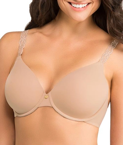 Natori Pure Luxe Plunge T-shirt Bra In Cafe