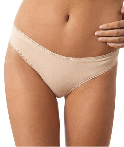 On Gossamer Cabana Cotton Low Rise Hip G Thong In Champagne