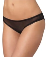 On Gossamer Solid Mesh Bikini Panties In Black