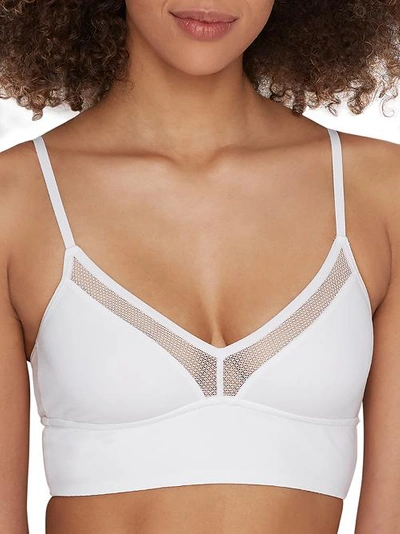 On Gossamer Cabana Cotton Longline Bralette In White