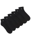 Polo Ralph Lauren Rib Cuff Sport Quarter Socks 6-pack In Black