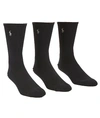 Polo Ralph Lauren Tech Athletic Crew Socks 3-pack In Black