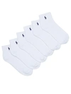 Polo Ralph Lauren Rib Cuff Sport Quarter Socks 6-pack In White