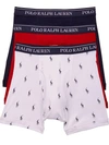Polo Ralph Lauren Assorted 3-pack Boxer Briefs In Navy,red,logo