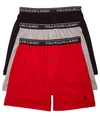 Polo Ralph Lauren Classic Fit  Cotton Boxers 3-pack In Black,red,grey