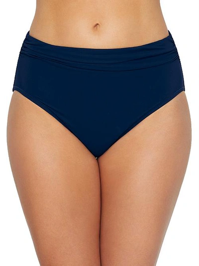 Profile By Gottex Tutti Frutti Ruched Bikini Bottoms Women's Swimsuit In Navy