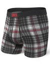Saxx Ultra Plaid Three-d Relaxed Fit Boxer Briefs In Grey Tartan