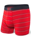 Saxx Vibe Performance Boxer Briefs In Red Shallow Stripe