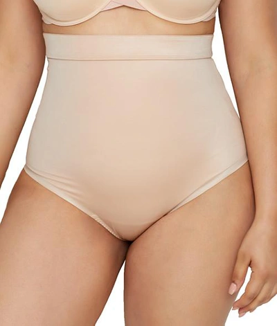 Spanx Plus Size Suit Your Fancy High-waist Shaping Thong In Champagne Beige
