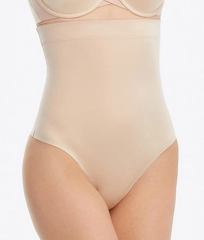 Spanx Suit Your Fancy High-waist Shaping Thong In Champagne