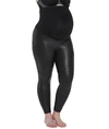 Spanx Plus-size Mama Maternity Faux Leather Leggings In Very Black