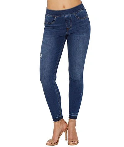 Spanx Distressed Denim Skinny Jean Leggings In Medium Wash