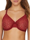 Wacoal Halo Full-figure Unlined Underwire Bra In Red Pear