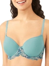 Wacoal Embrace Lace Underwire Molded Cup Bra In Bristol Blue Multi