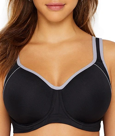 Wacoal Lindsay Sport Underwire T-shirt Bra In Black,lilac Grey