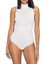 Yummie Kinsley Mock Neck Thong Shaping Bodysuit In White