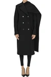 Msgm Double-breasted Wool Coat In Black