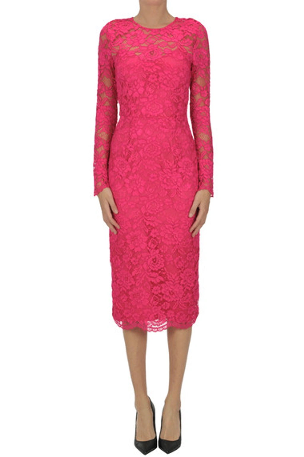 knee length dresses for ladies Elisabetta Franchi Events Lace Dress – Ellie Belle main image 1